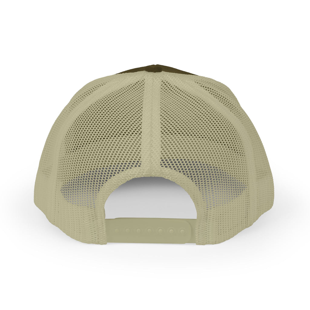 Trucker Cap - Gold Glitter Question Mark "Why Me" Embroidered Snapback