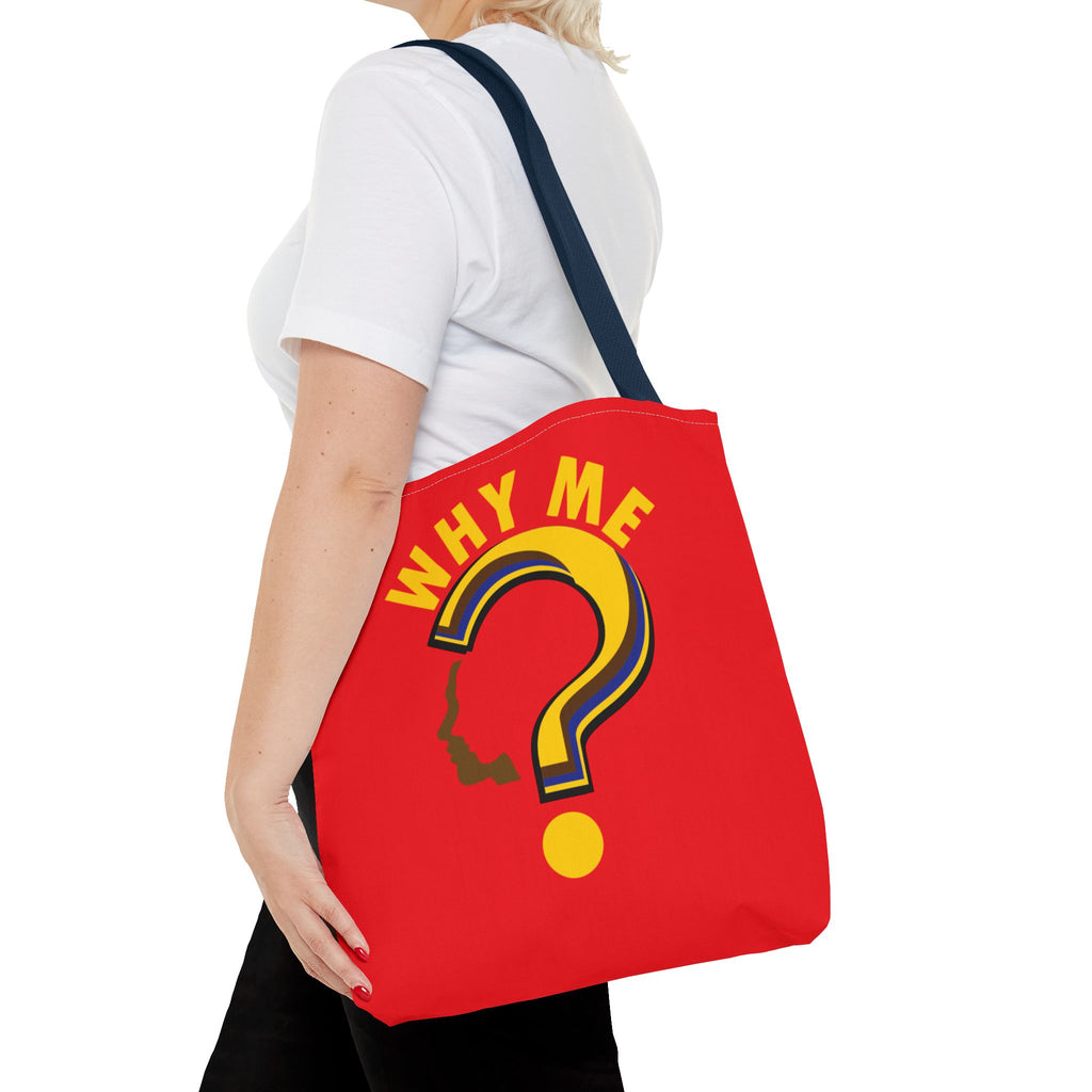 Why Me? Question Mark Graphic Tote Bag — Canvas Shoulder Tote