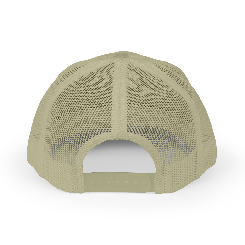 Trucker Cap - Gold Glitter Question Mark "Why Me" Embroidered Snapback