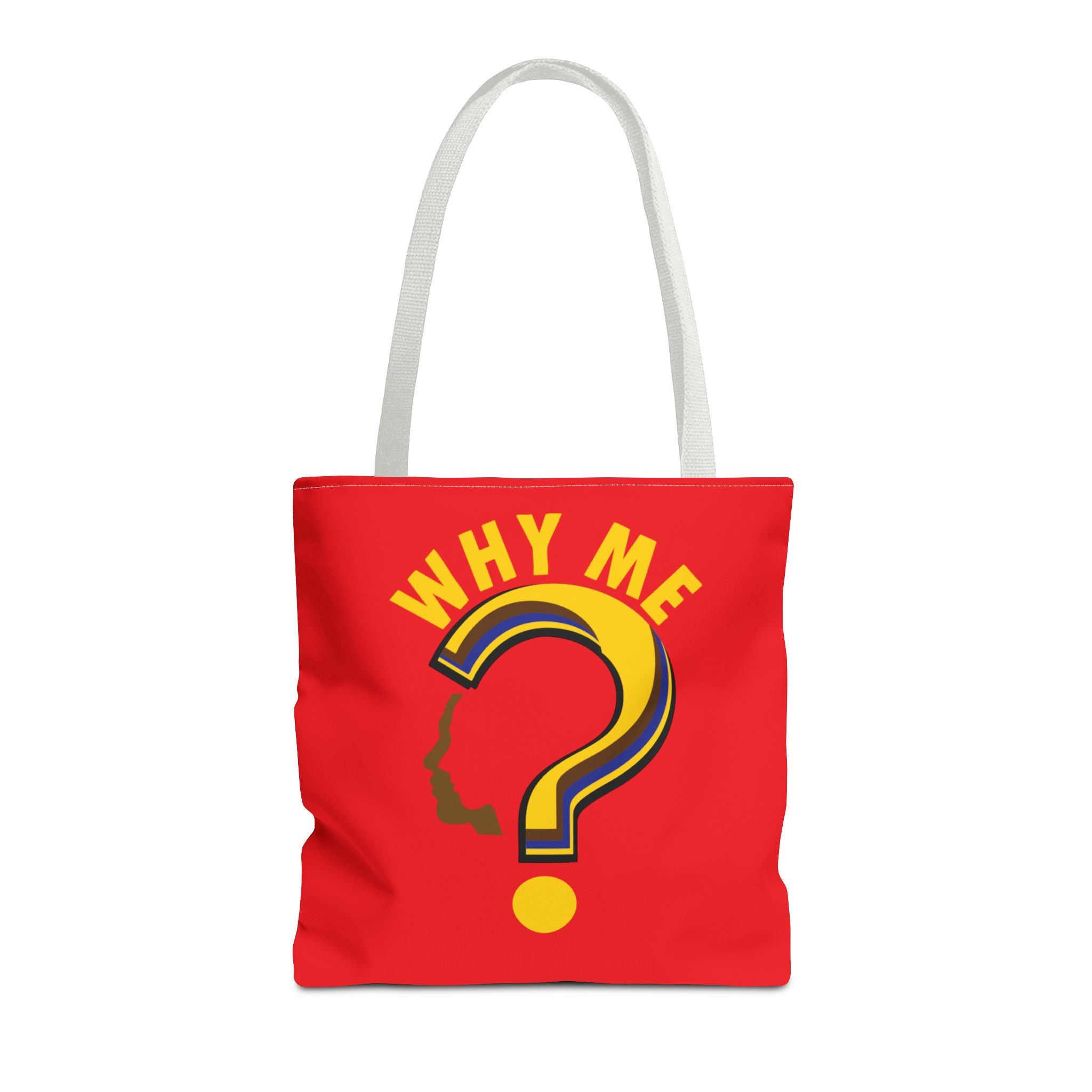 Why Me? Question Mark Graphic Tote Bag — Canvas Shoulder Tote