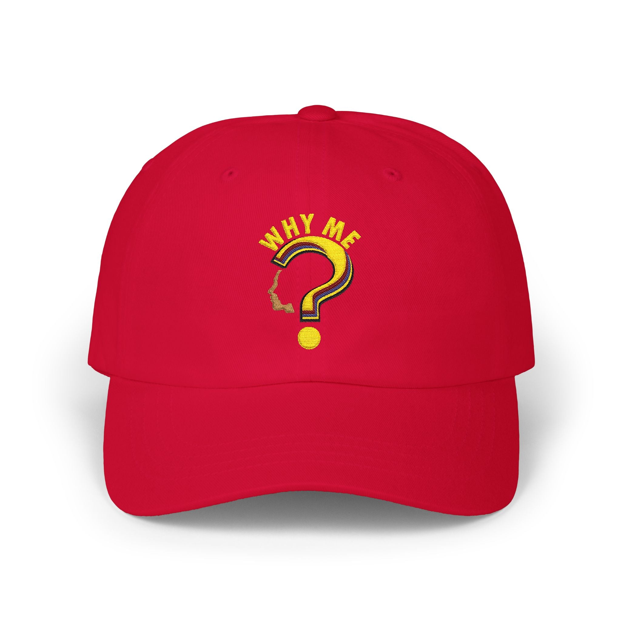 Dad Cap — 'Why Me?' Question Mark Embroidered Baseball Hat