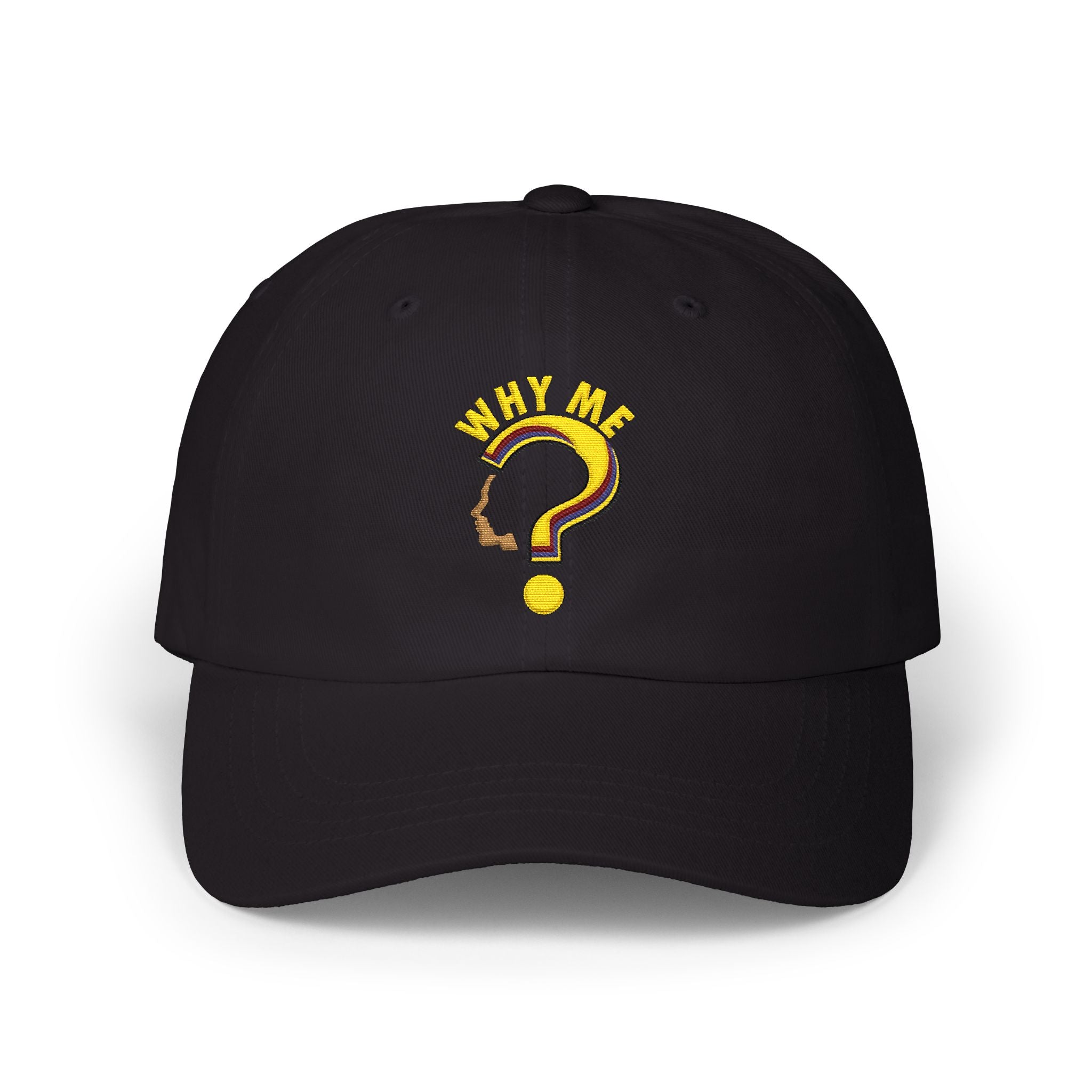 Dad Cap — 'Why Me?' Question Mark Embroidered Baseball Hat
