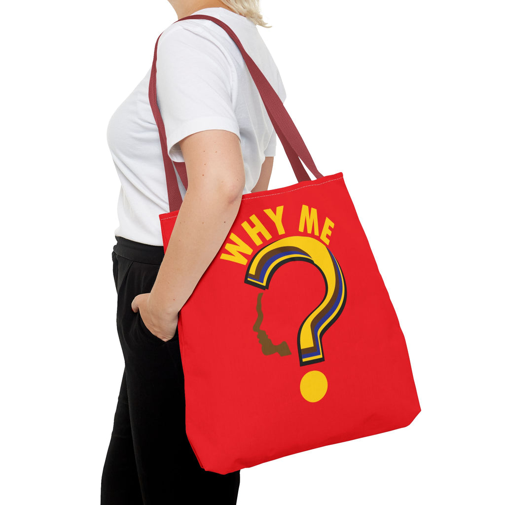 Why Me? Question Mark Graphic Tote Bag — Canvas Shoulder Tote