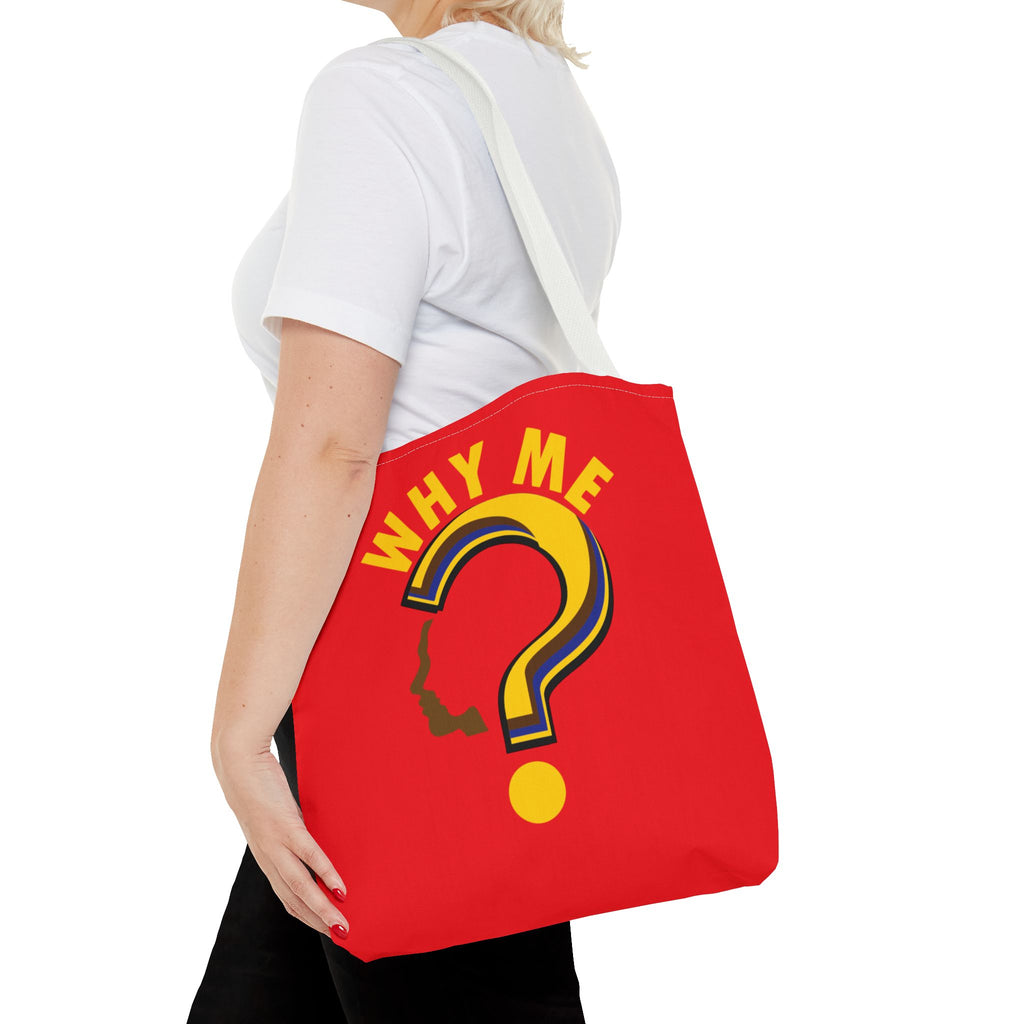 Why Me? Question Mark Graphic Tote Bag — Canvas Shoulder Tote