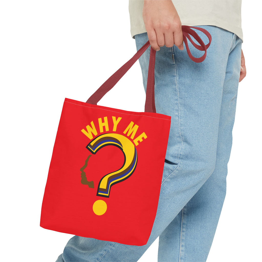 Why Me? Question Mark Graphic Tote Bag — Canvas Shoulder Tote