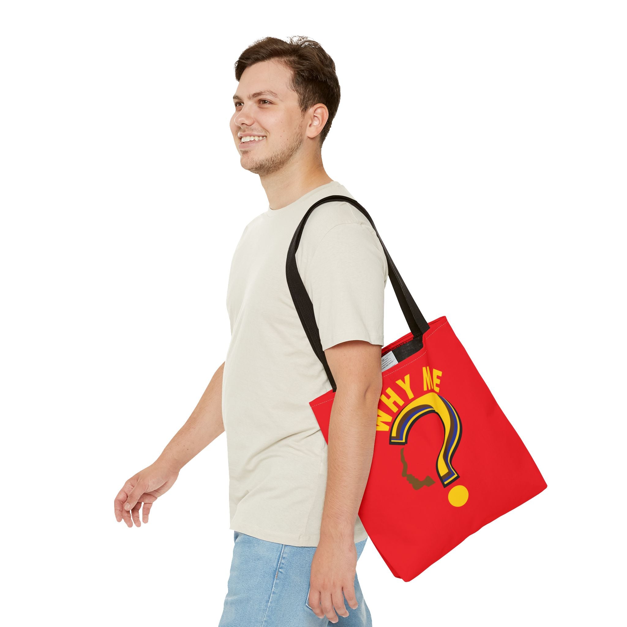 Why Me? Question Mark Graphic Tote Bag — Canvas Shoulder Tote