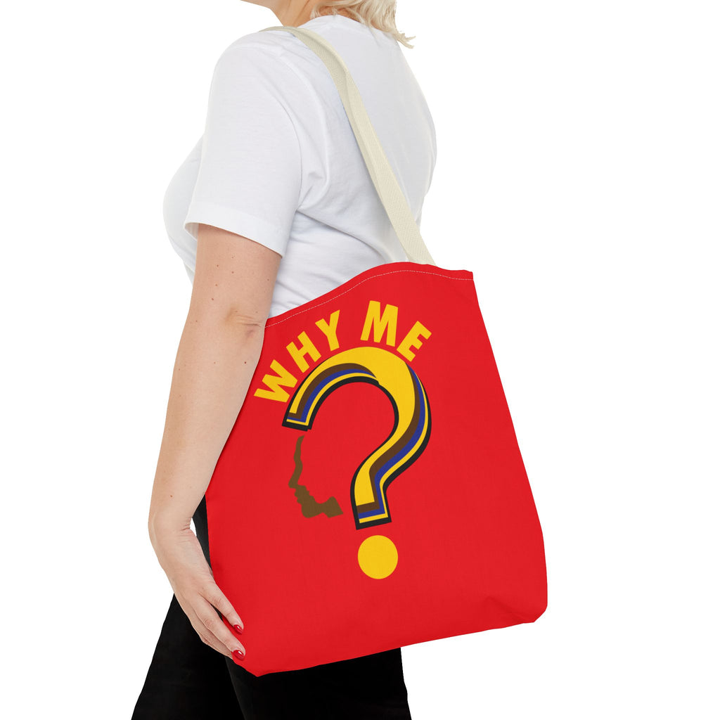 Why Me? Question Mark Graphic Tote Bag — Canvas Shoulder Tote