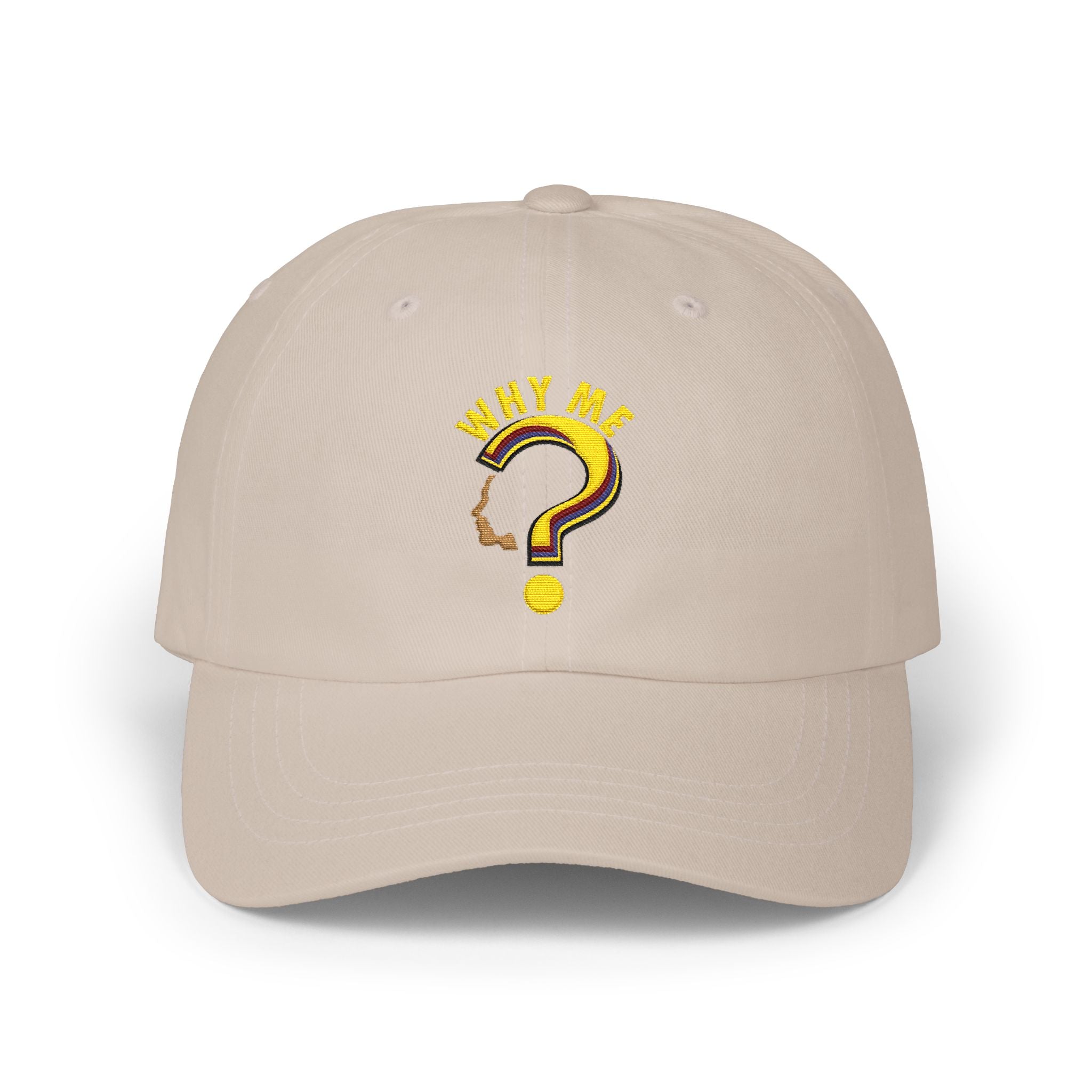 Dad Cap — 'Why Me?' Question Mark Embroidered Baseball Hat
