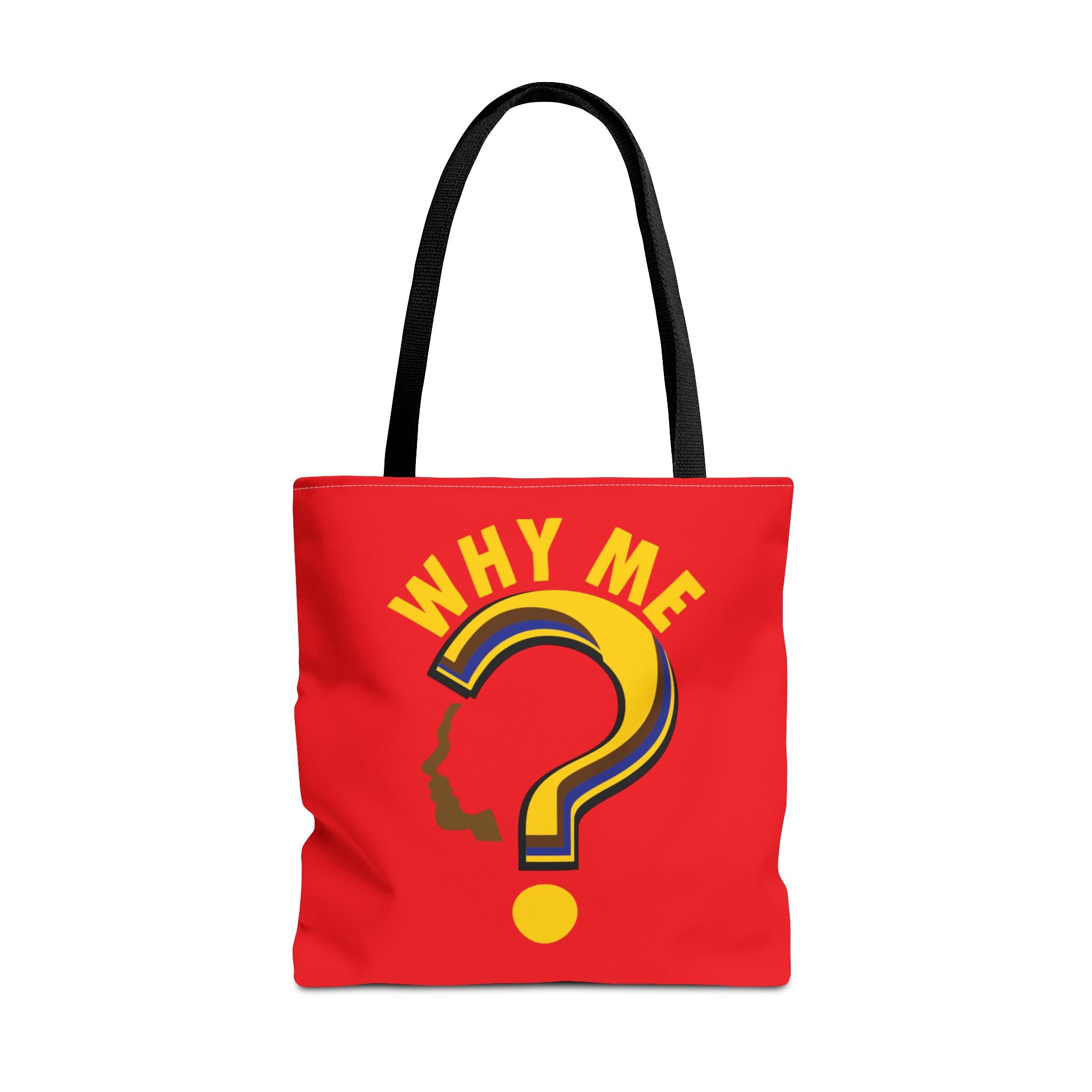 Why Me? Question Mark Graphic Tote Bag — Canvas Shoulder Tote