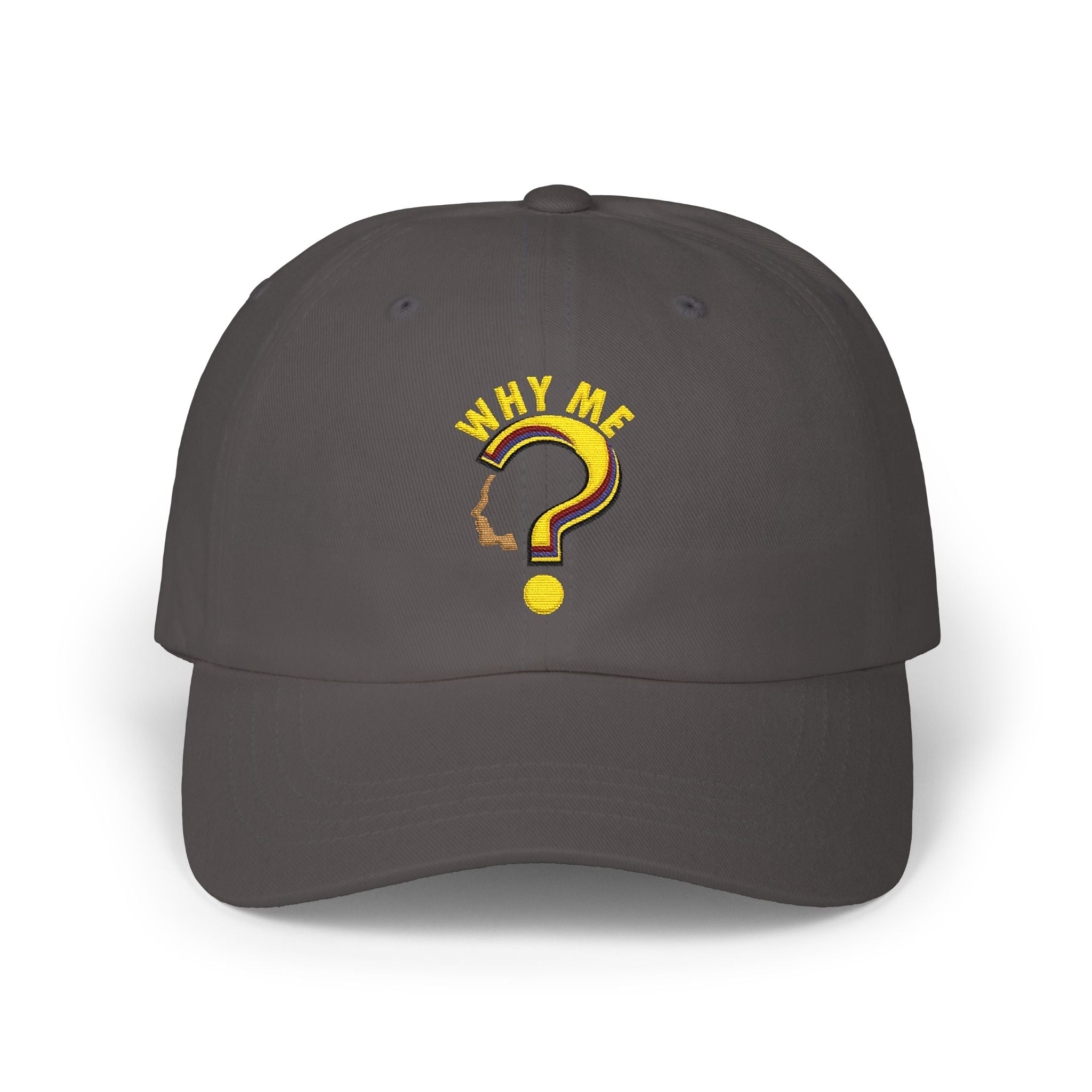 Dad Cap — 'Why Me?' Question Mark Embroidered Baseball Hat