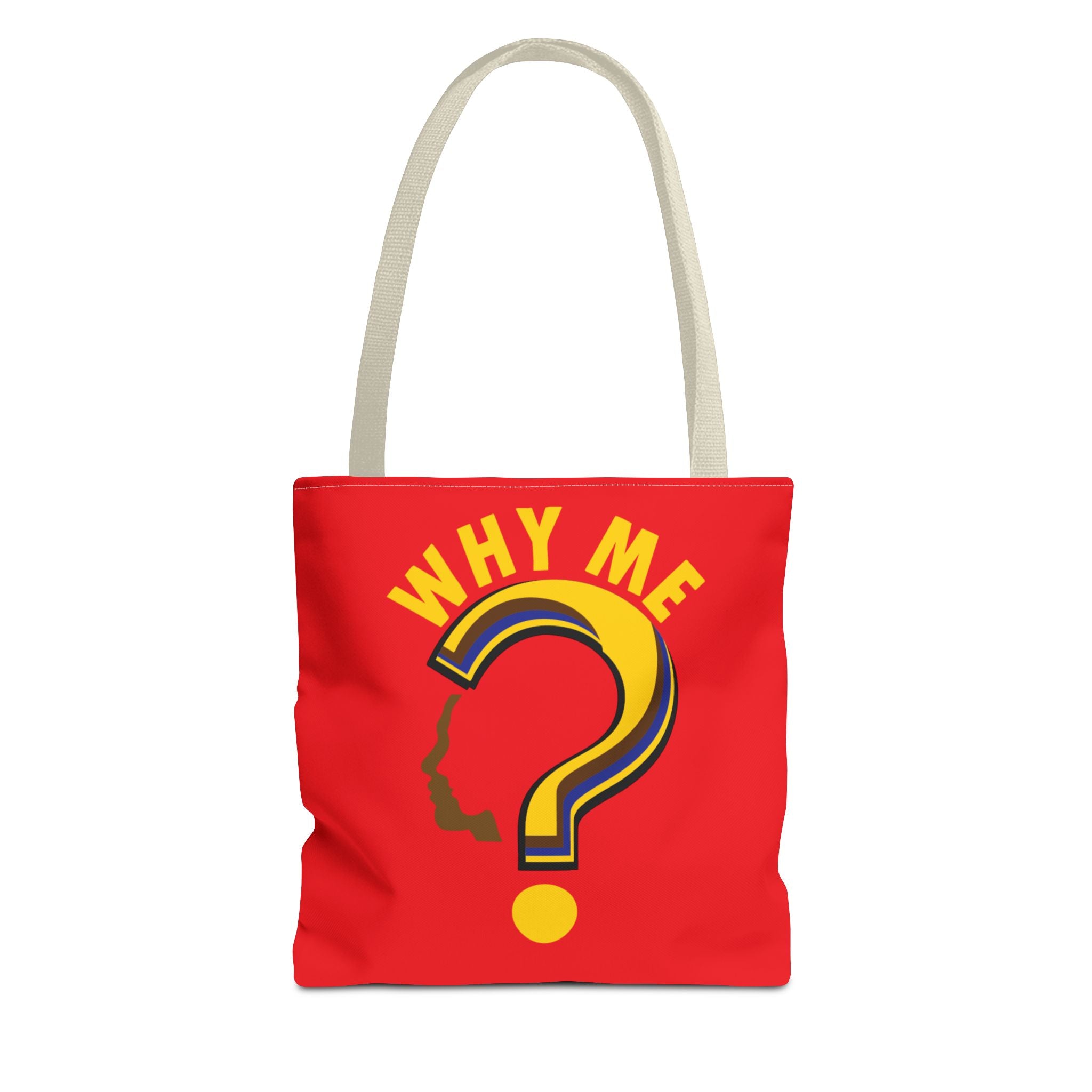 Why Me? Question Mark Graphic Tote Bag — Canvas Shoulder Tote