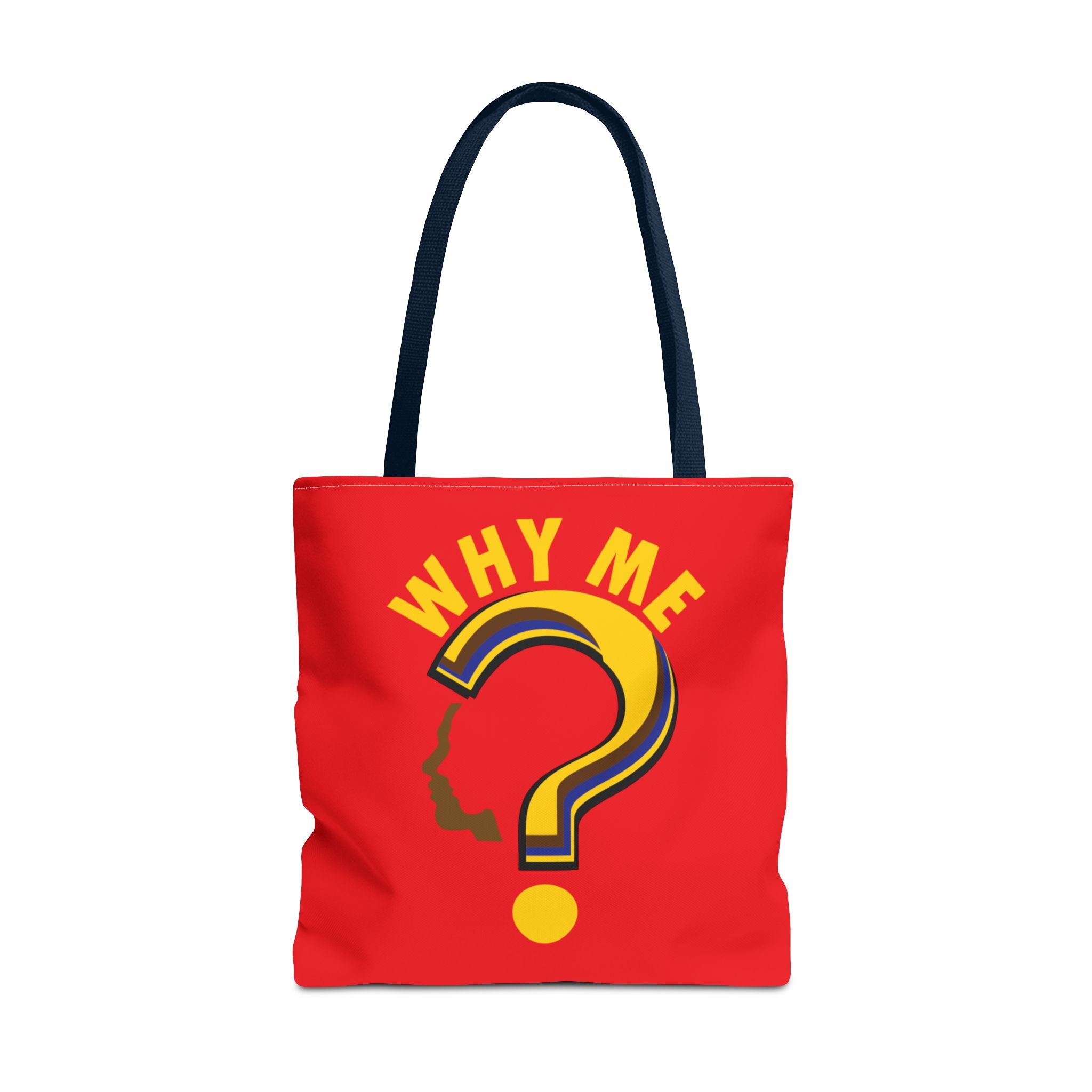 Why Me? Question Mark Graphic Tote Bag — Canvas Shoulder Tote