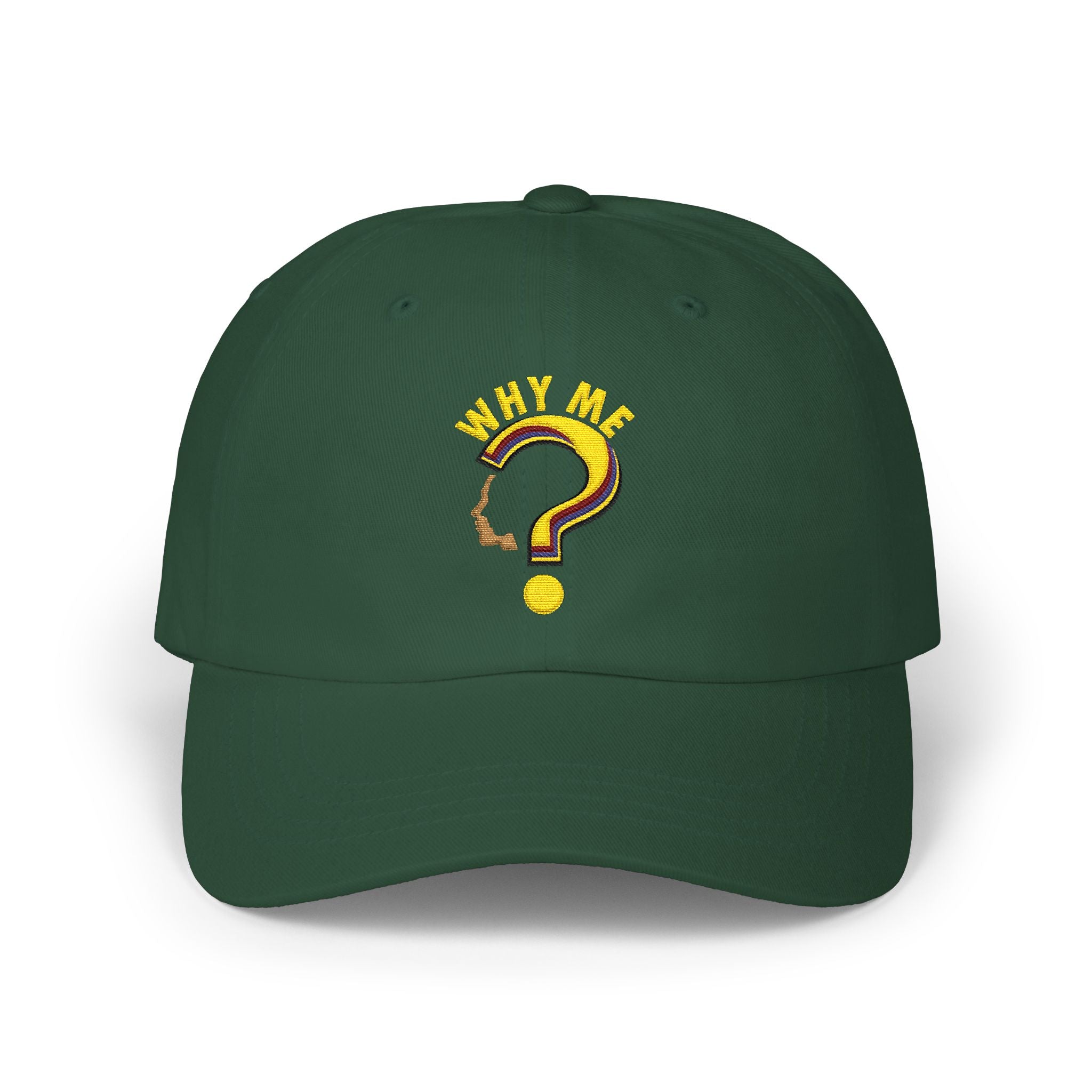 Dad Cap — 'Why Me?' Question Mark Embroidered Baseball Hat