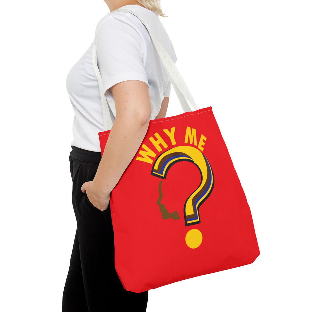 Why Me? Question Mark Graphic Tote Bag — Canvas Shoulder Tote