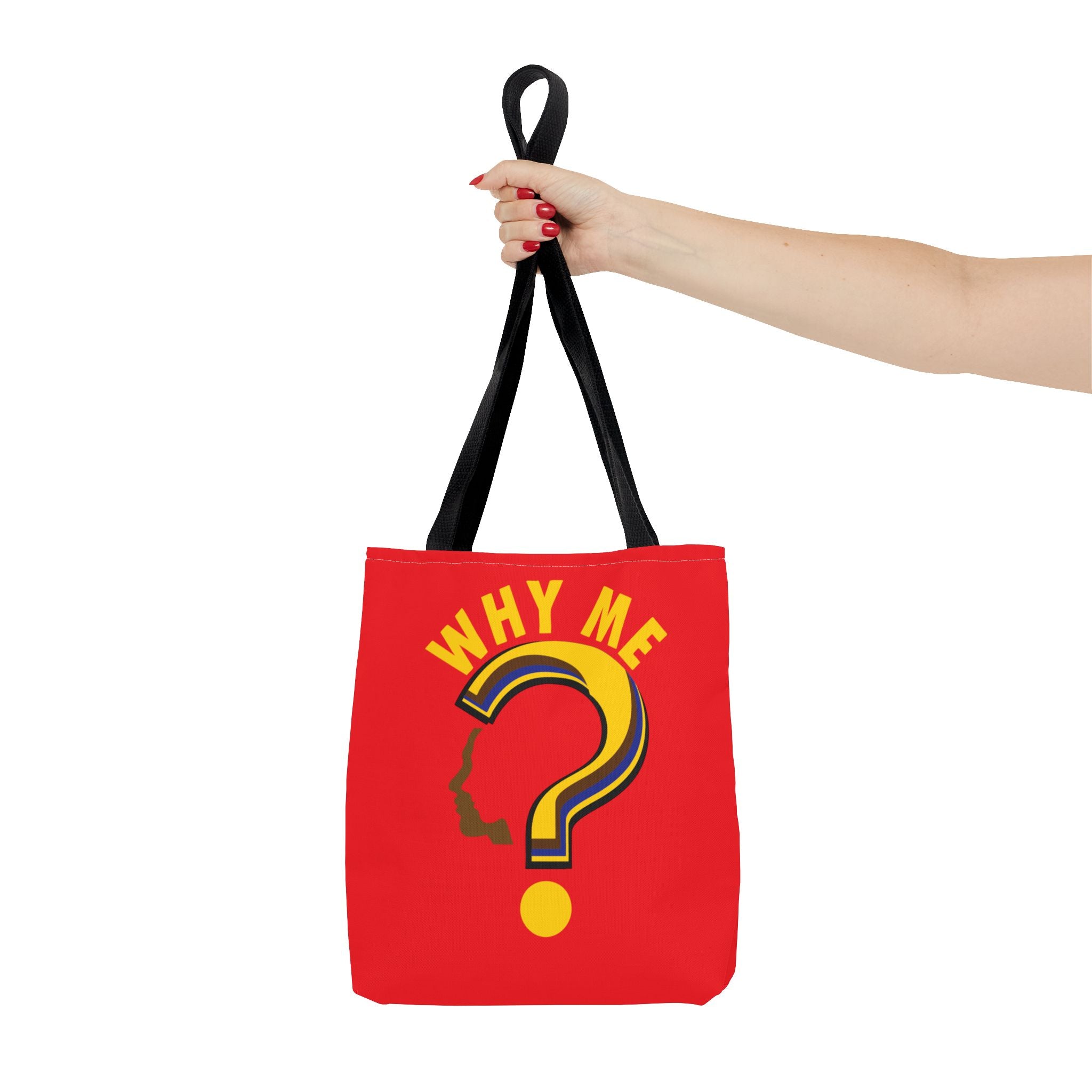 Why Me? Question Mark Graphic Tote Bag — Canvas Shoulder Tote