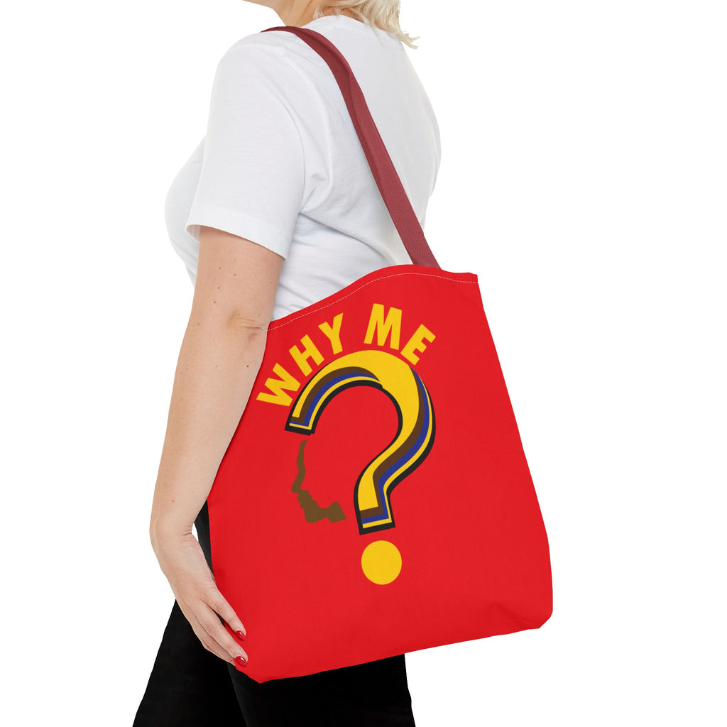 Why Me? Question Mark Graphic Tote Bag — Canvas Shoulder Tote