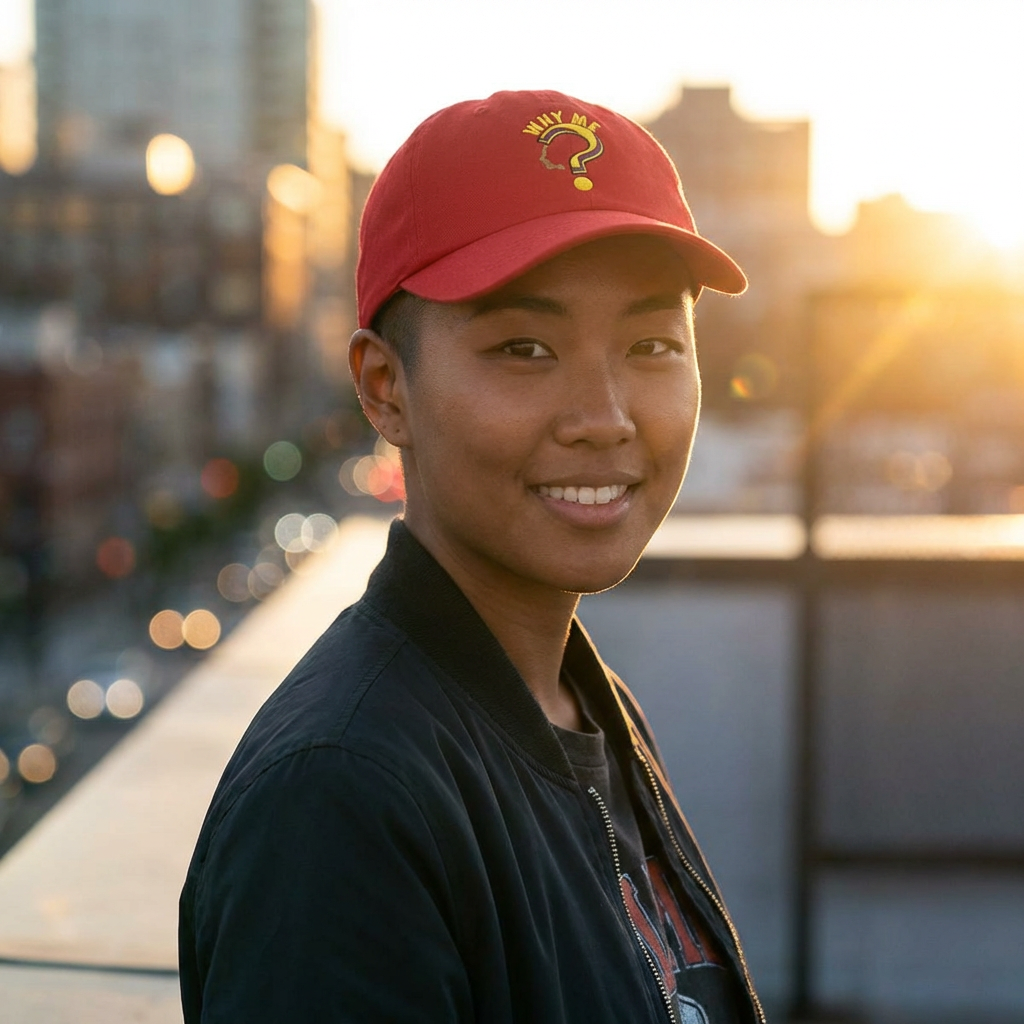 Dad Cap — 'Why Me?' Question Mark Embroidered Baseball Hat