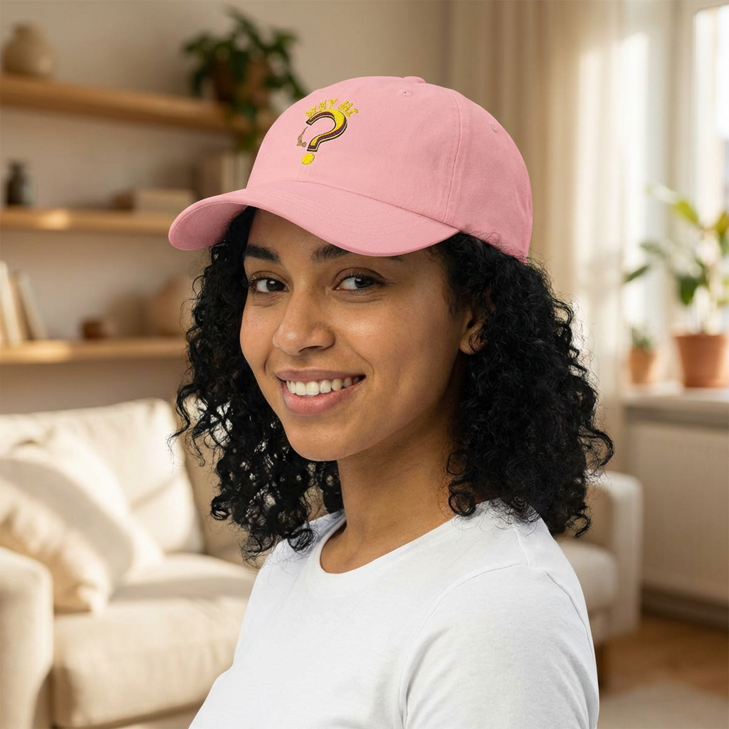 Dad Cap — 'Why Me?' Question Mark Embroidered Baseball Hat