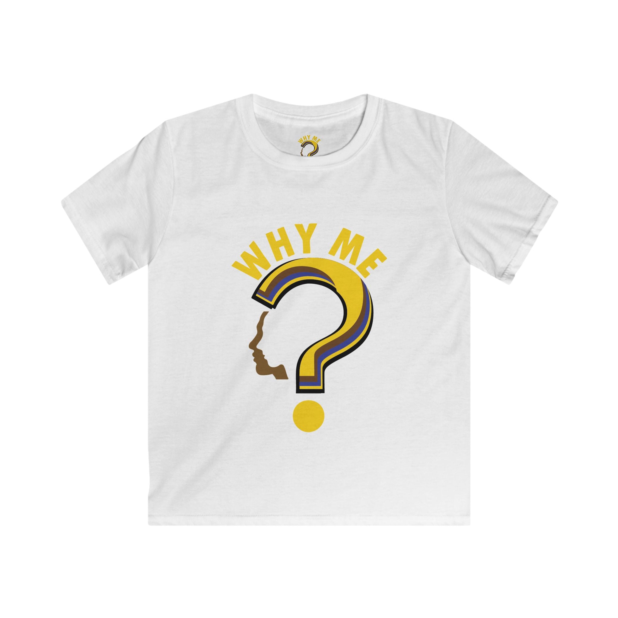 Kids T‑Shirt “Why Me?” Question Mark Graphic — Funny Humorous Tee for Kids