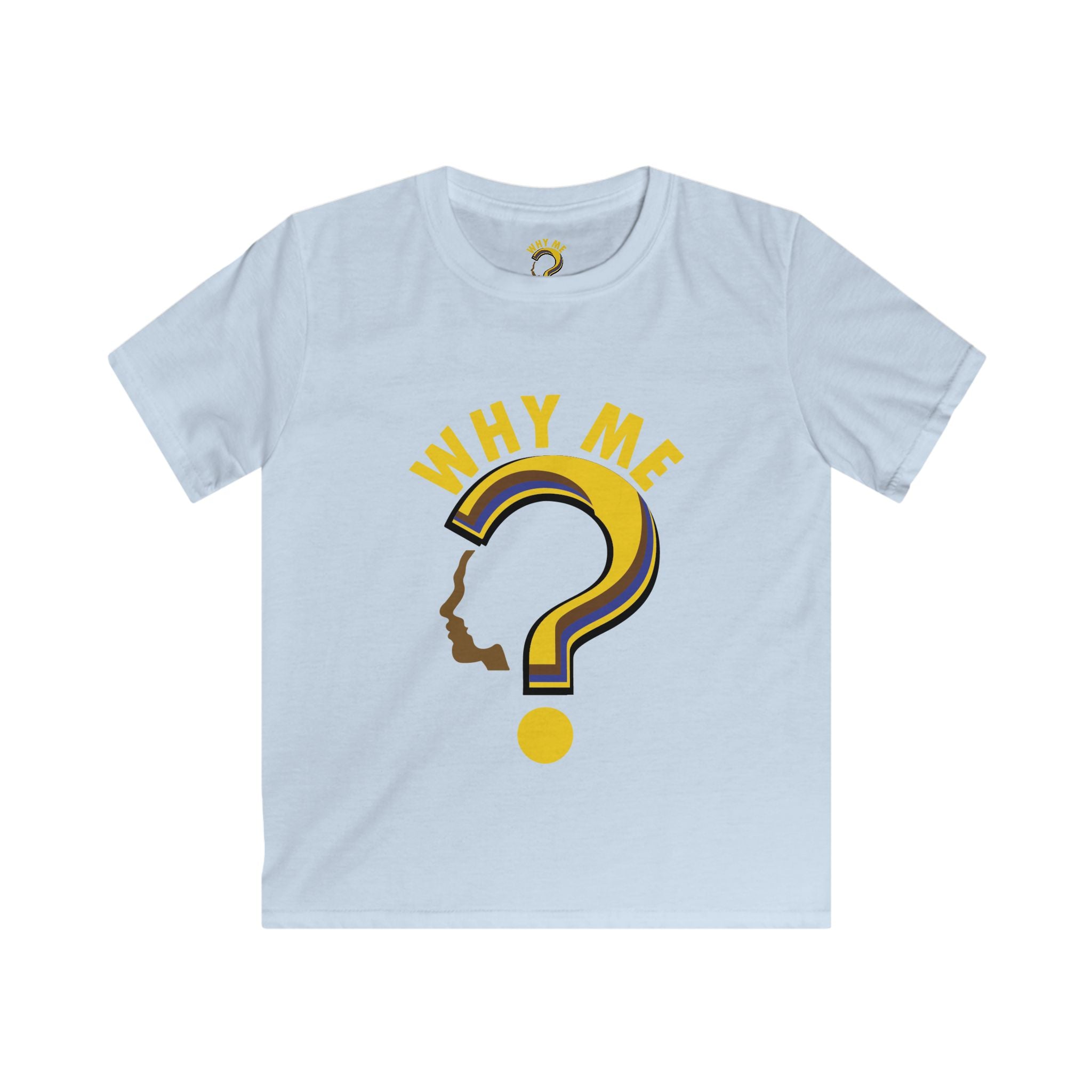 Kids T‑Shirt “Why Me?” Question Mark Graphic — Funny Humorous Tee for Kids