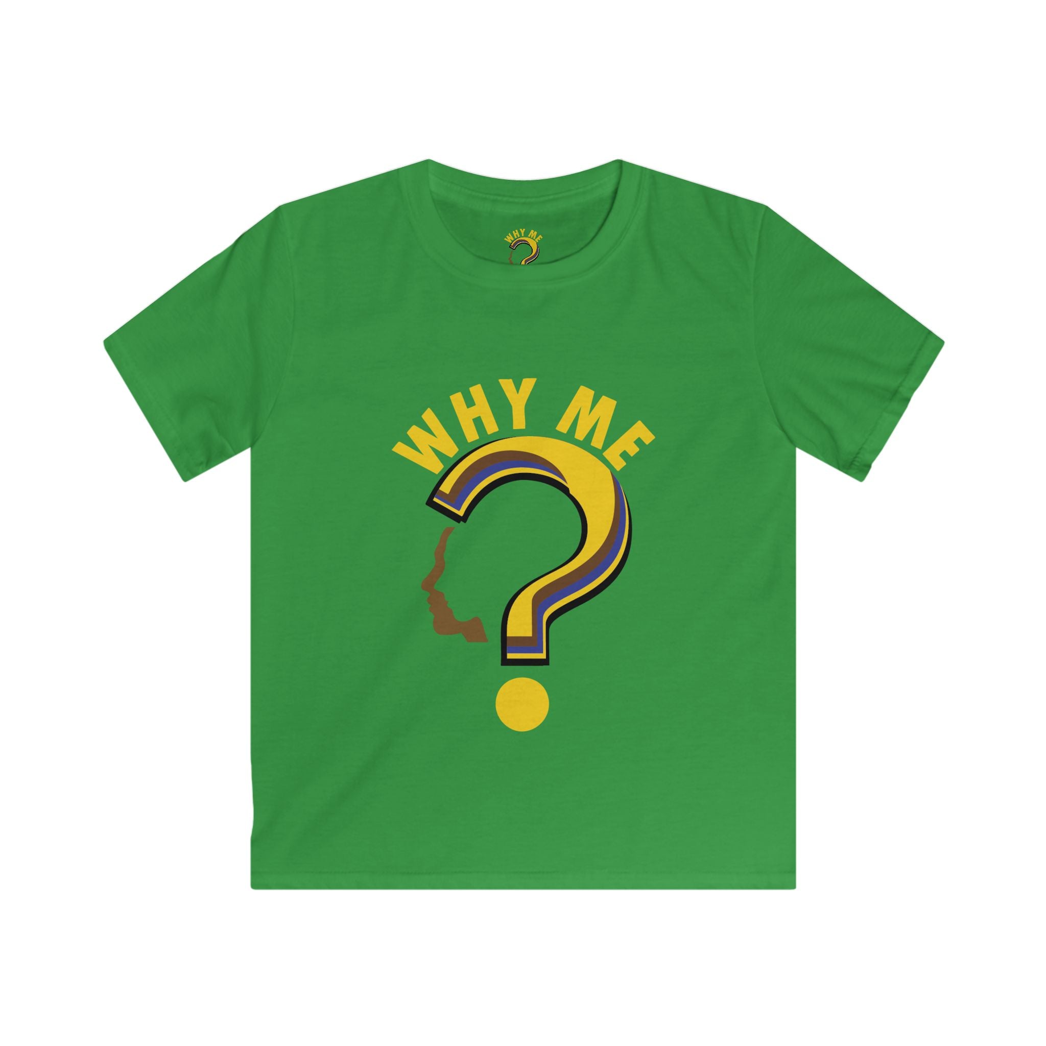 Kids T‑Shirt “Why Me?” Question Mark Graphic — Funny Humorous Tee for Kids