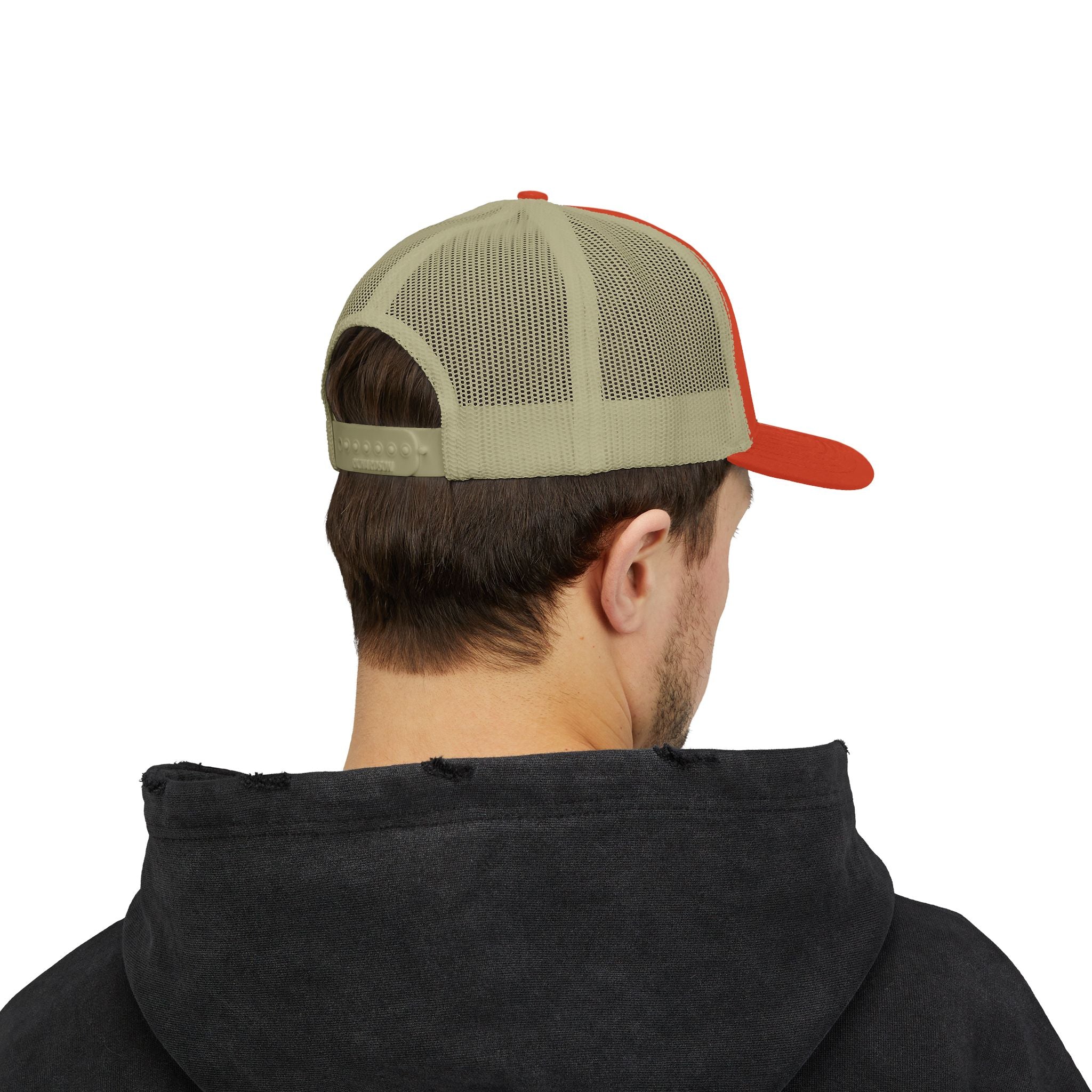 Trucker Cap - Gold Glitter Question Mark "Why Me" Embroidered Snapback