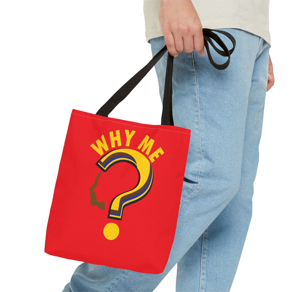 Why Me? Question Mark Graphic Tote Bag — Canvas Shoulder Tote