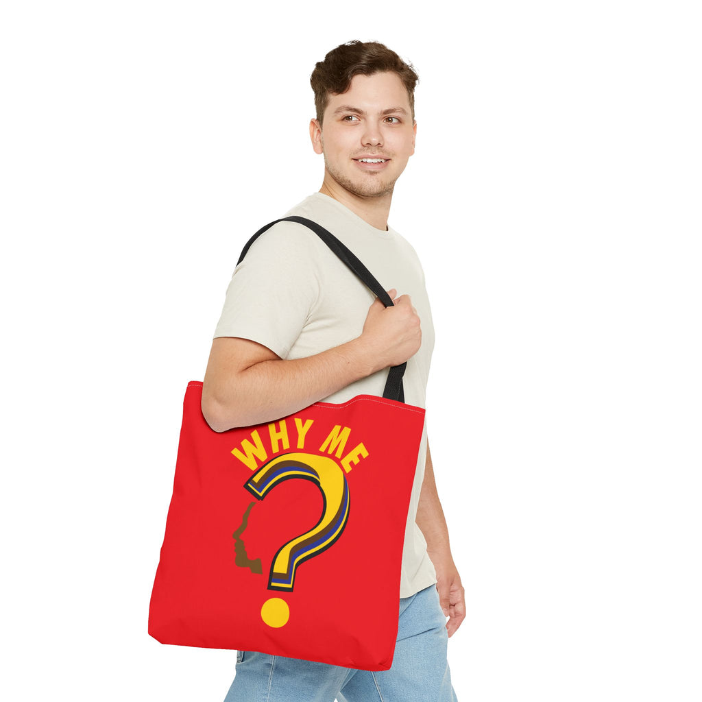 Why Me? Question Mark Graphic Tote Bag — Canvas Shoulder Tote