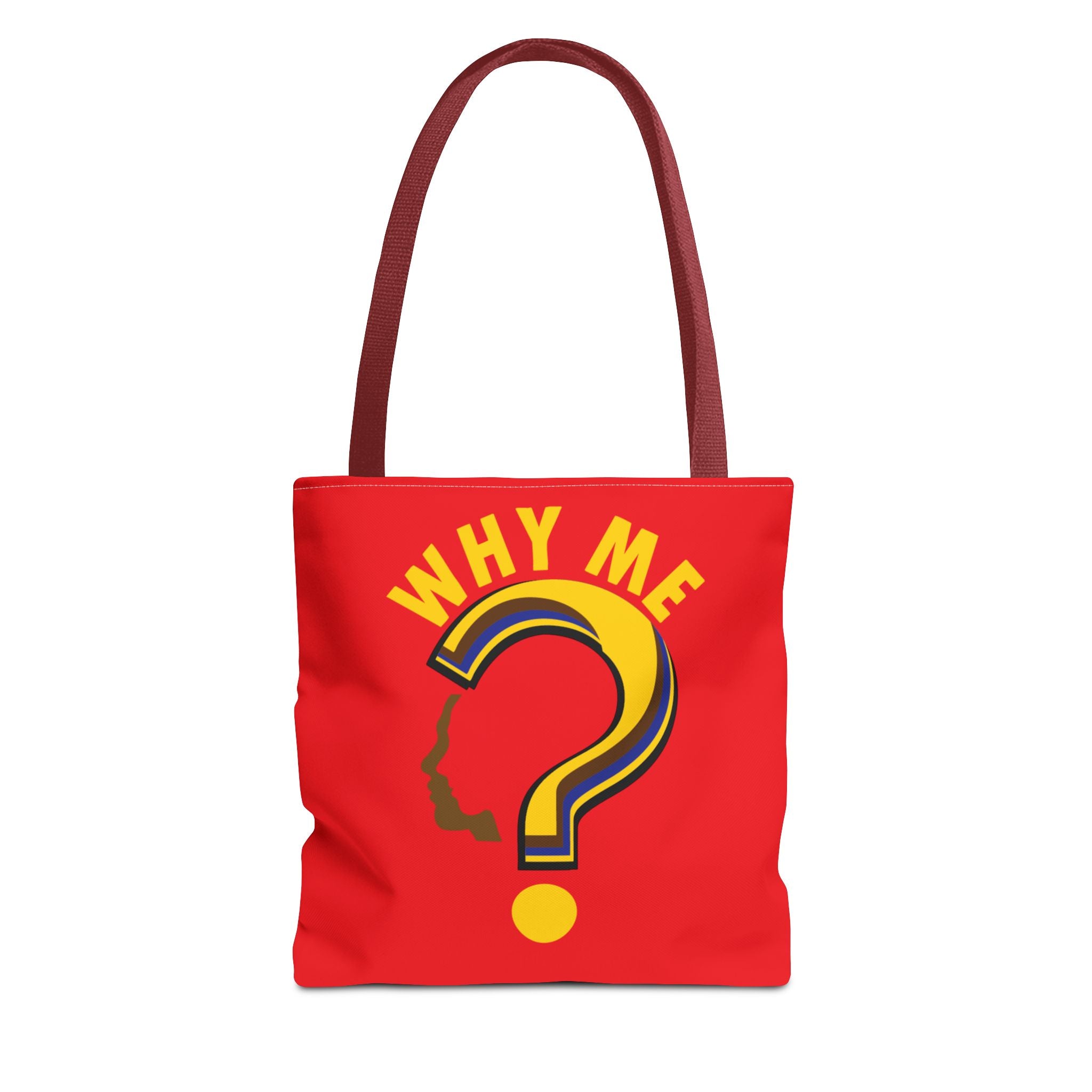 Why Me? Question Mark Graphic Tote Bag — Canvas Shoulder Tote