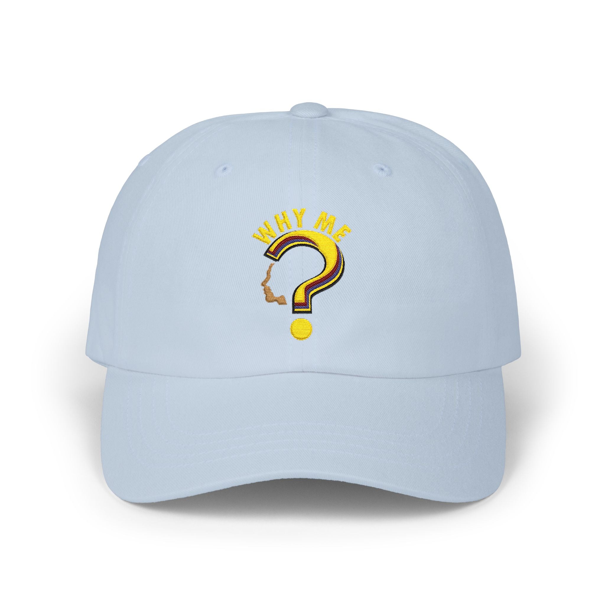 Dad Cap — 'Why Me?' Question Mark Embroidered Baseball Hat
