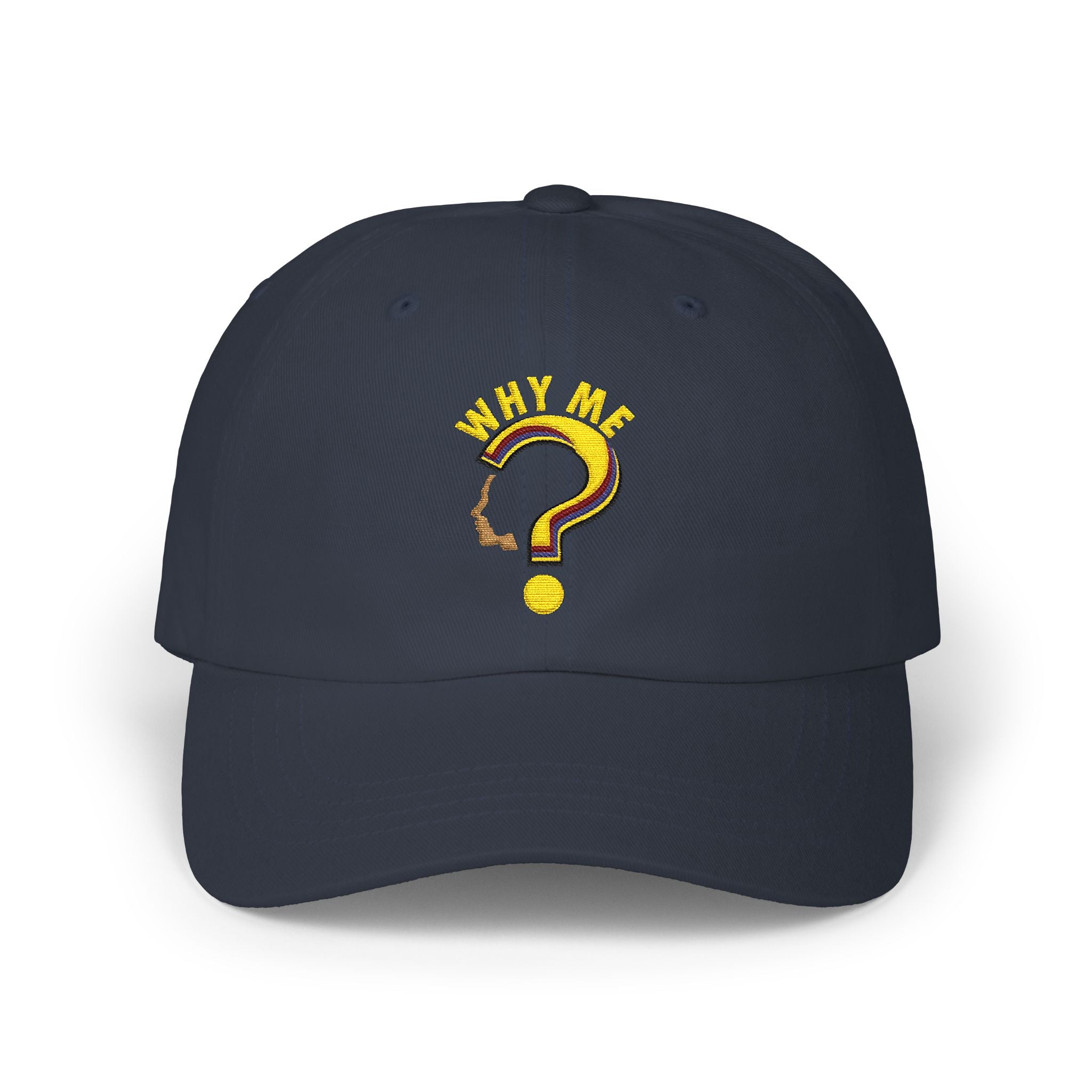 Dad Cap — 'Why Me?' Question Mark Embroidered Baseball Hat