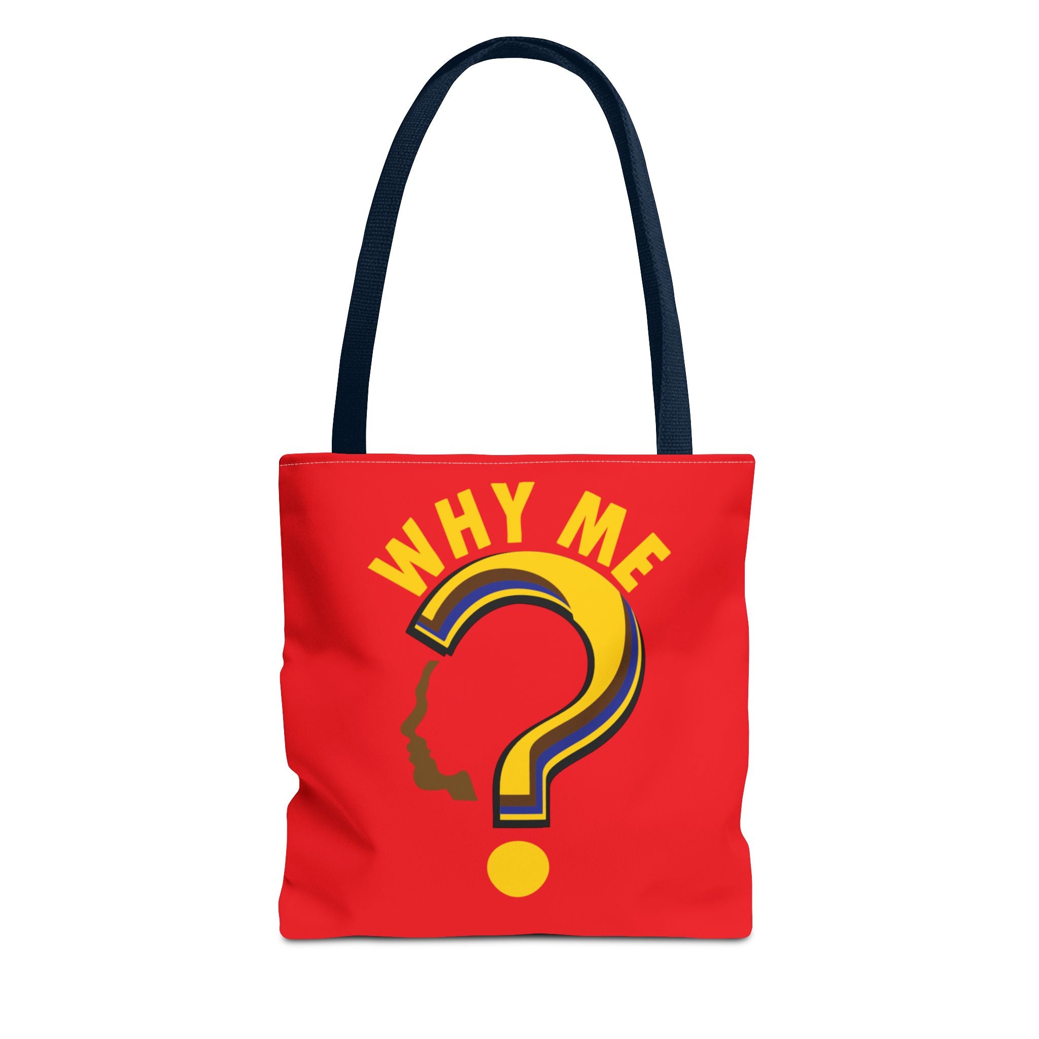 Why Me? Question Mark Graphic Tote Bag — Canvas Shoulder Tote