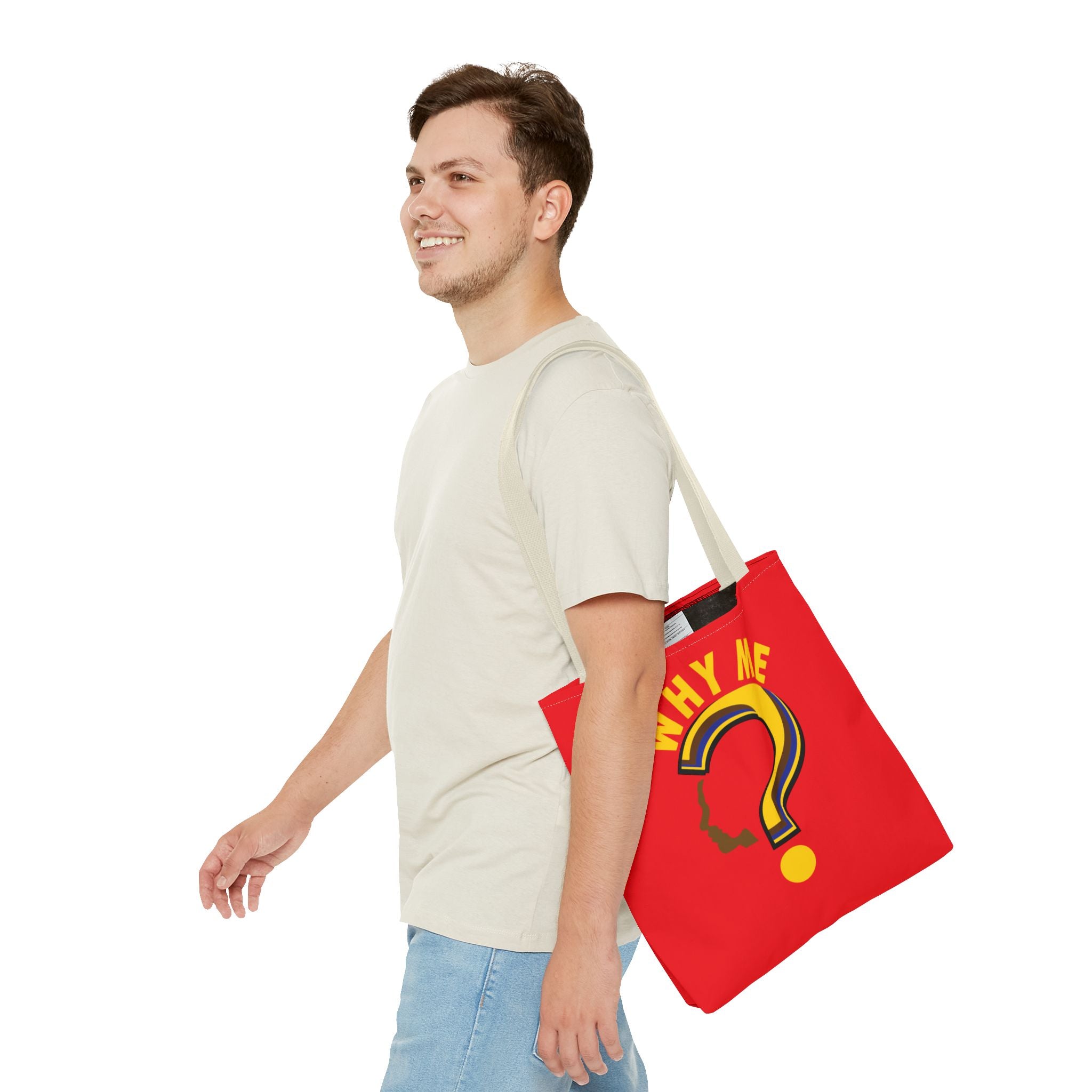 Why Me? Question Mark Graphic Tote Bag — Canvas Shoulder Tote