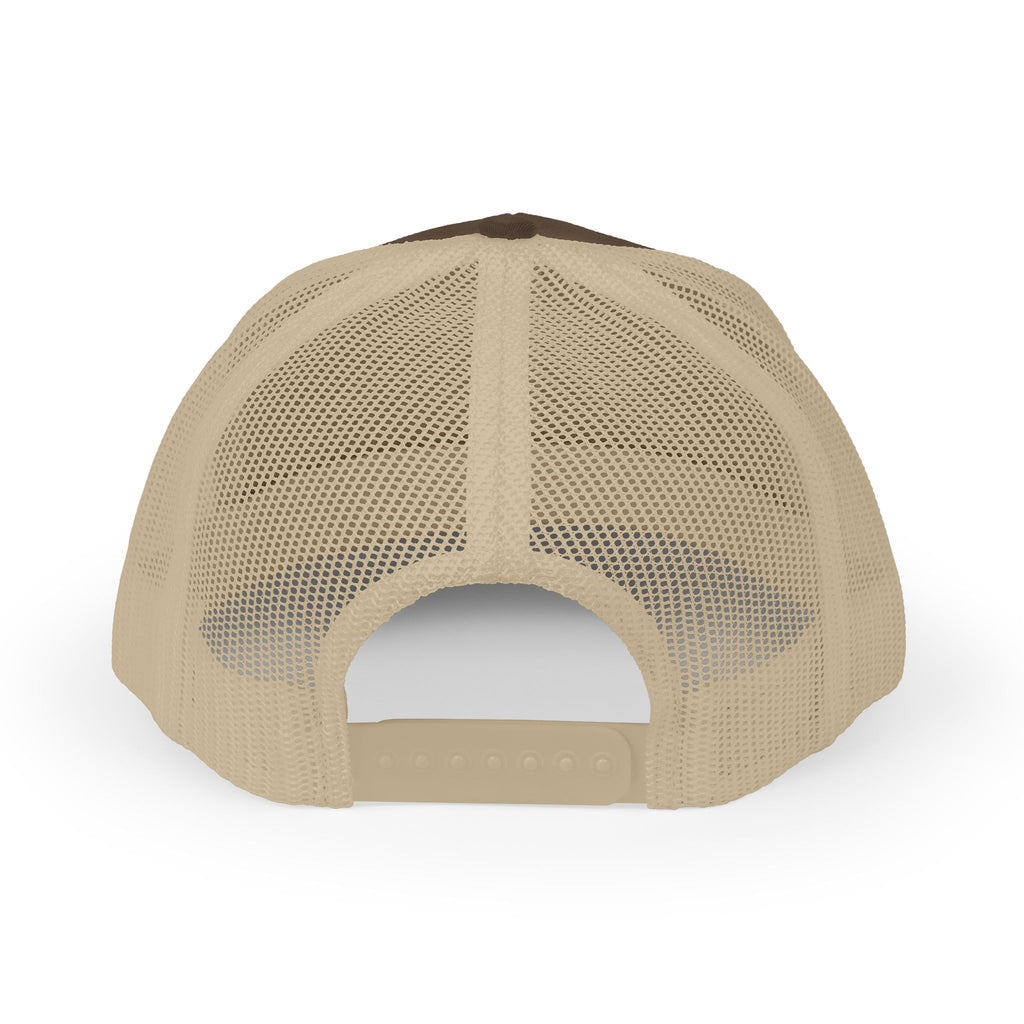 Trucker Cap - Gold Glitter Question Mark "Why Me" Embroidered Snapback